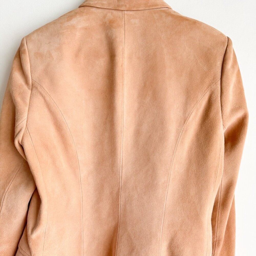 L'Agence Nude Beige Double Breasted Suede Goatskin Blazer 6 - Picture 8 of 14